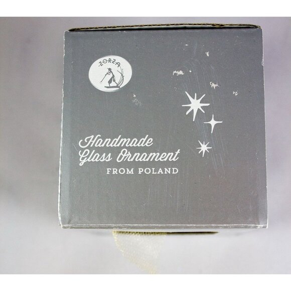 Zorza Glassworks Mouthblown Gold Glass Holiday Ornament Poland w/Box - Picture 7 of 9